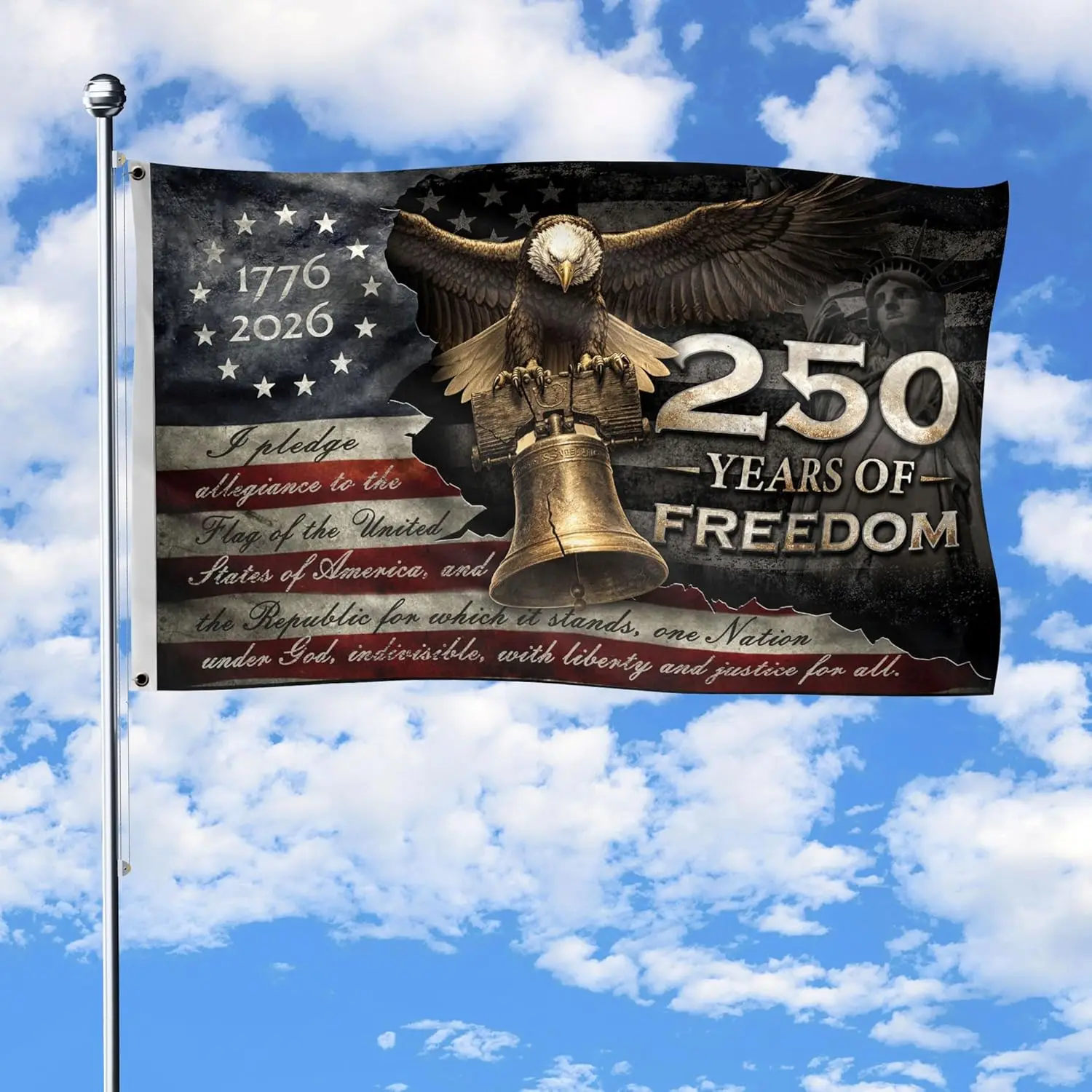 

250 Anniversary Usa Flag, Commemorative House Flags, American Flag With Eagle, Two-sided Design 3x5 Ft 1