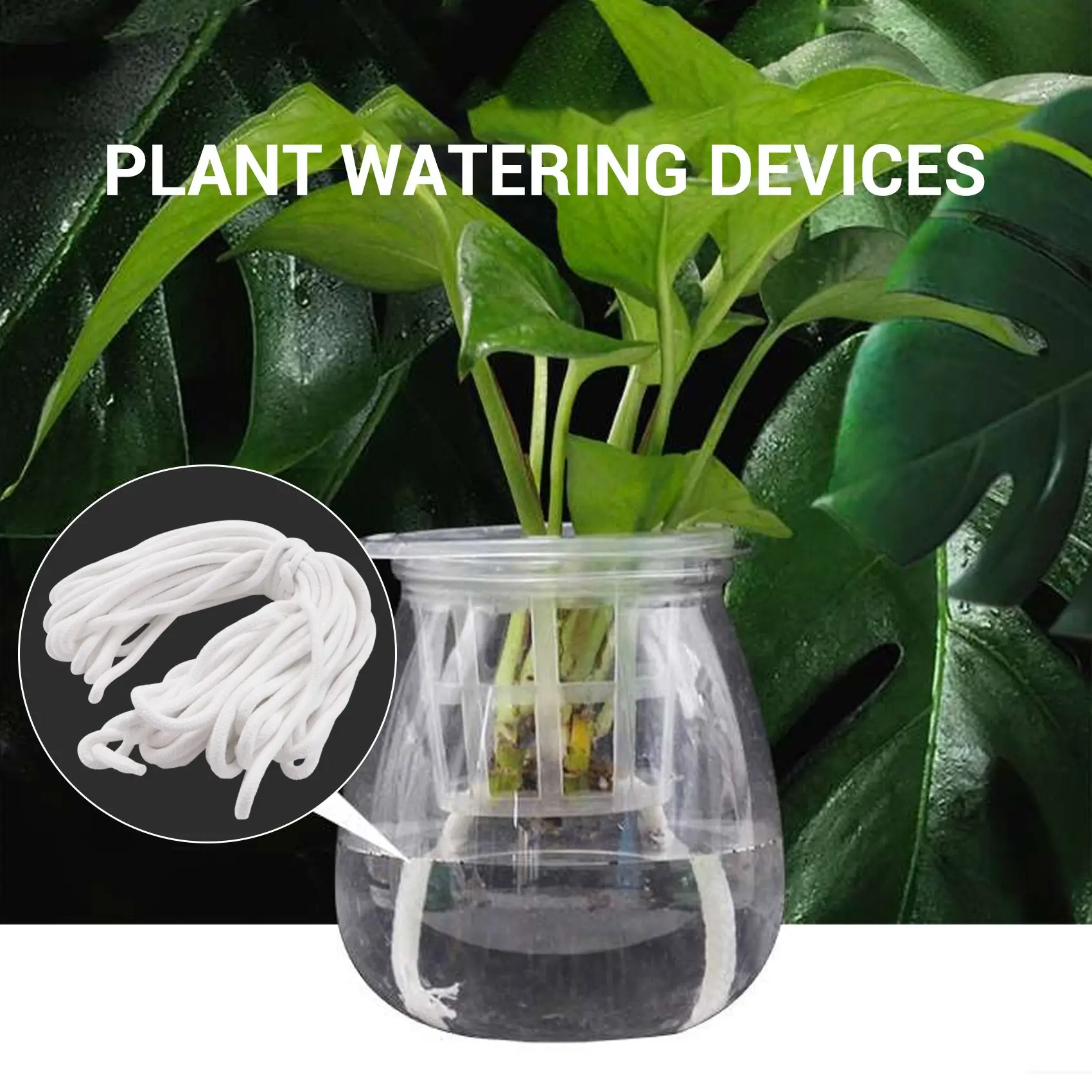 SDFC-Self Watering Capillary Wick Cord Vacation Plant Sitter DIY Self-Watering Planter Pot Automatic Water Wicking Hydroponic