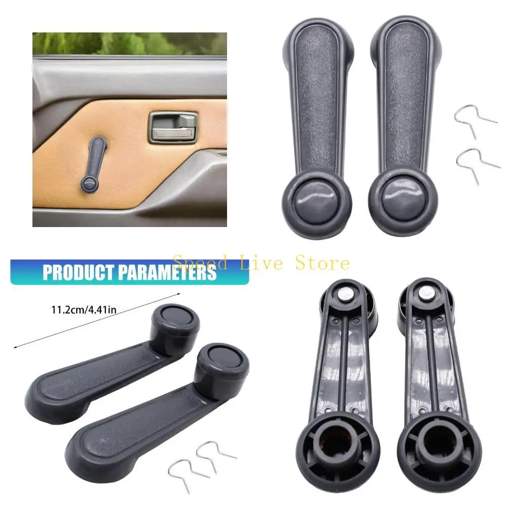 547C Universal Window Lift Handle Weather Resistant Fits 1985-1997 Vehicles Long Lasting Plastic Material Simple On 2pcs