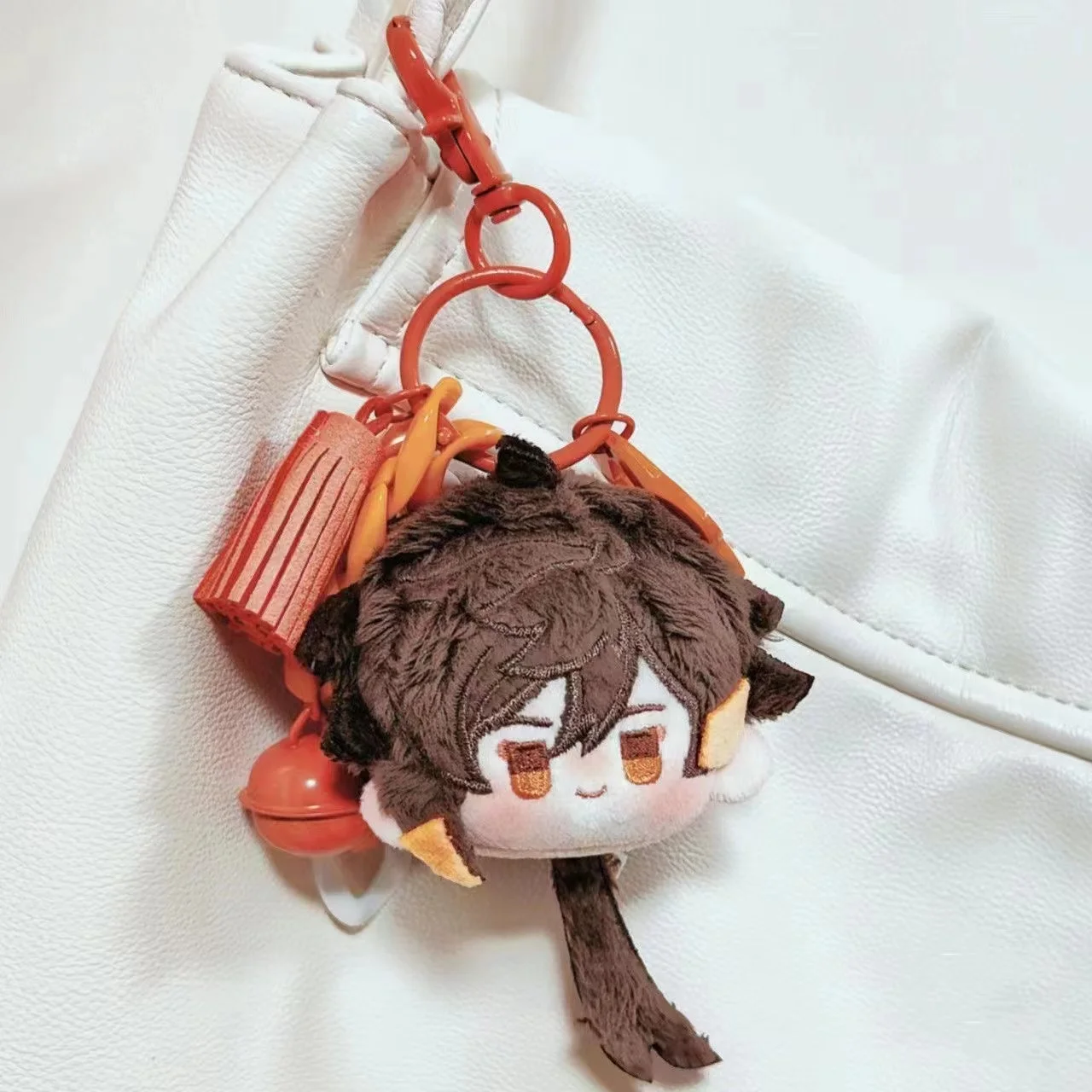 

Cute Anime Genshin Impact Zhongli Mini Furry Stuffed Cotton Doll Pendant Bag Likable Keychain Widget Key Ring Cosplay Xmas Gift