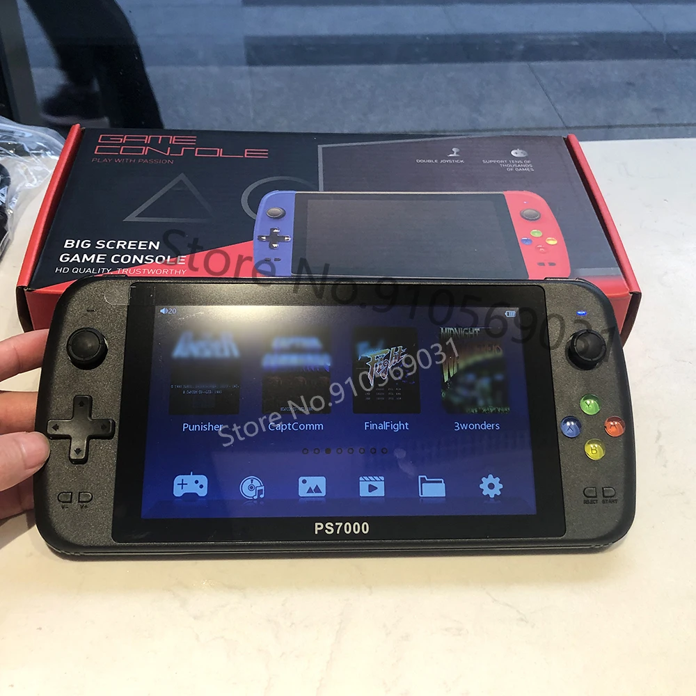 7 inch PS7000 128 Bit Handheld game console Big Screen HD out LCD