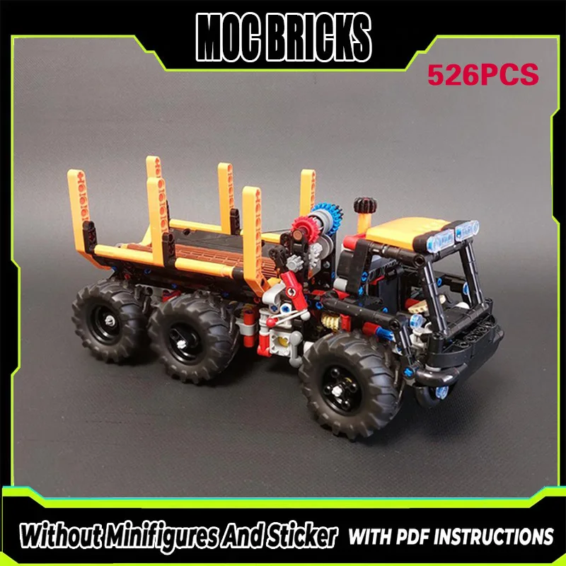 

City Car Model MOC Building Bricks Heavy Timber Transport Truck Modular Technology Gifts Holiday Assemble Children Toys Suit