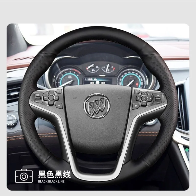 

Customized For Buick Car Steering Wheel Cover Genuine Leather Anti-skid Braid Hand-sewn LaCrosse Auto Interior Accessories