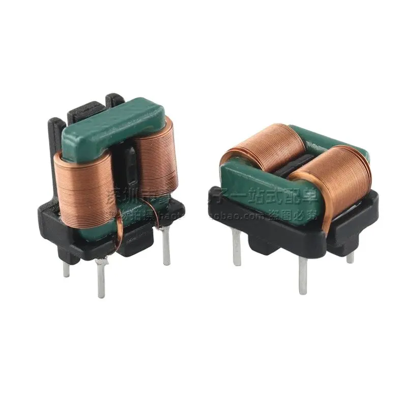 2pcs/ SQ1010 Miniature Plug-in 1/5/10MH Flat Copper Wire Common Mode Inductor Power Filter 5*8 7*8