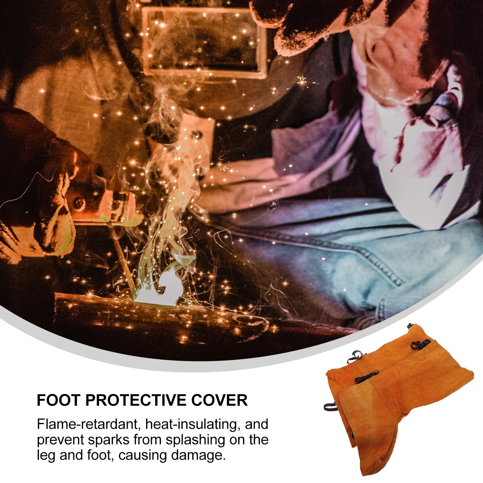 

Cover Shoe Protector Flame Retardant Heat Insulating Prevent Sparks Welding Foot Protection Tool Durable Adjustable Shoelace