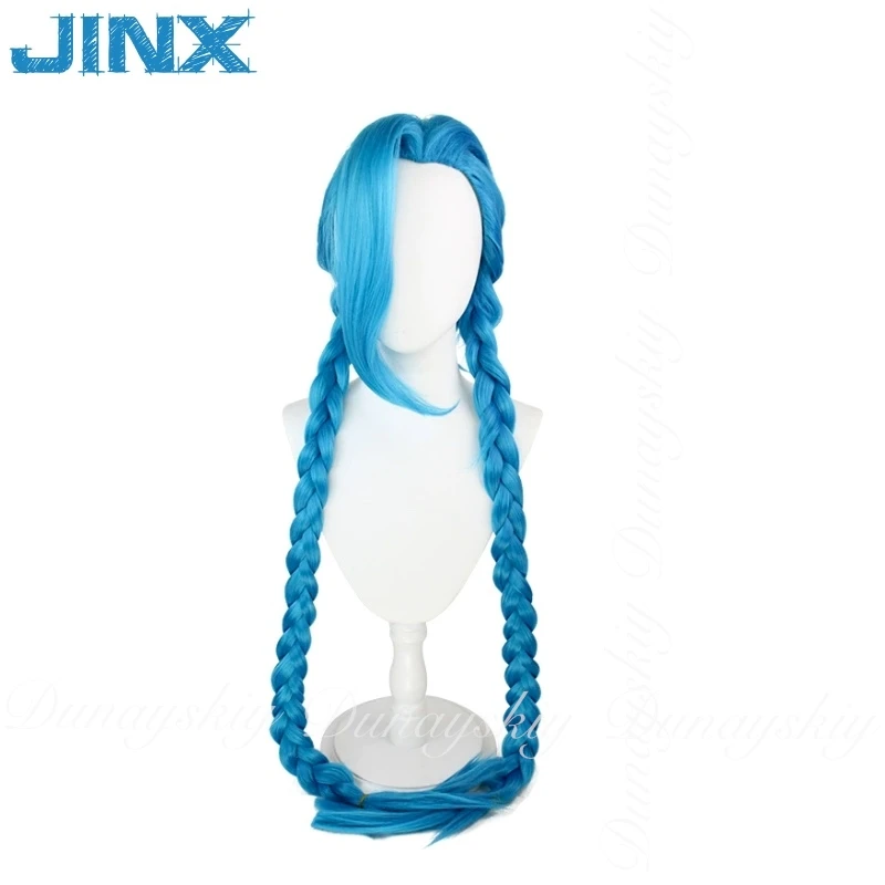 Arcane: League of Legends LOL Game Jinx Rampage Lori Cosplay Long Double Braids Swimsuit Bikini Cosplay Costume  Full Of Set