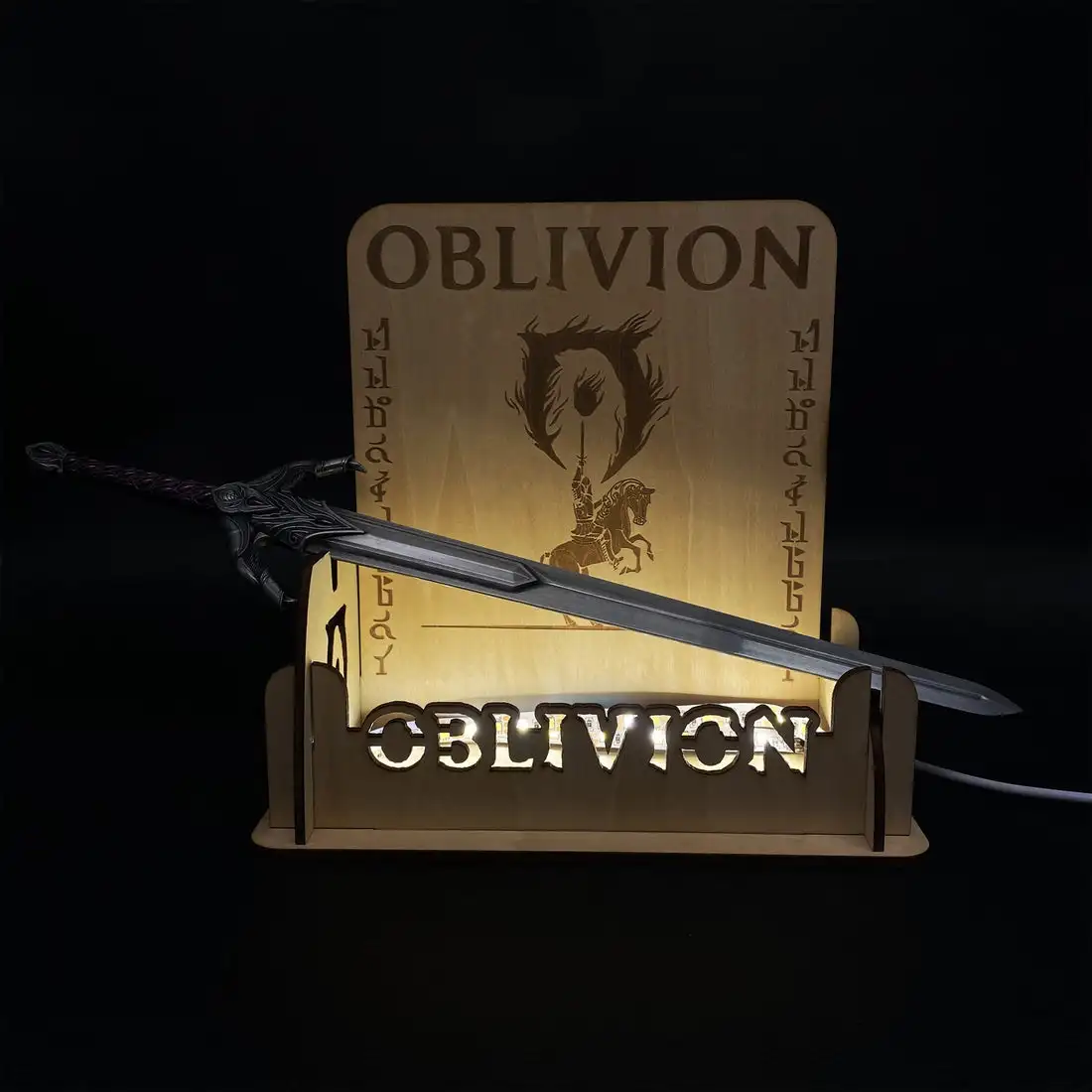 30cm Umbra Game Sword Desktop Ornament Zinc Alloy Unsharpened Knife Toy Decorations Optional Display Stand Boys Gifts view 3