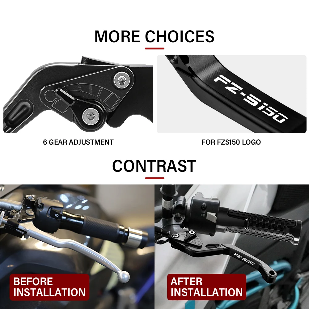 For YAMAHA FZS150 2015 2016 FZS150  Motorcycle CNC Adjustable Brake Clutch Levers Handle Accessories