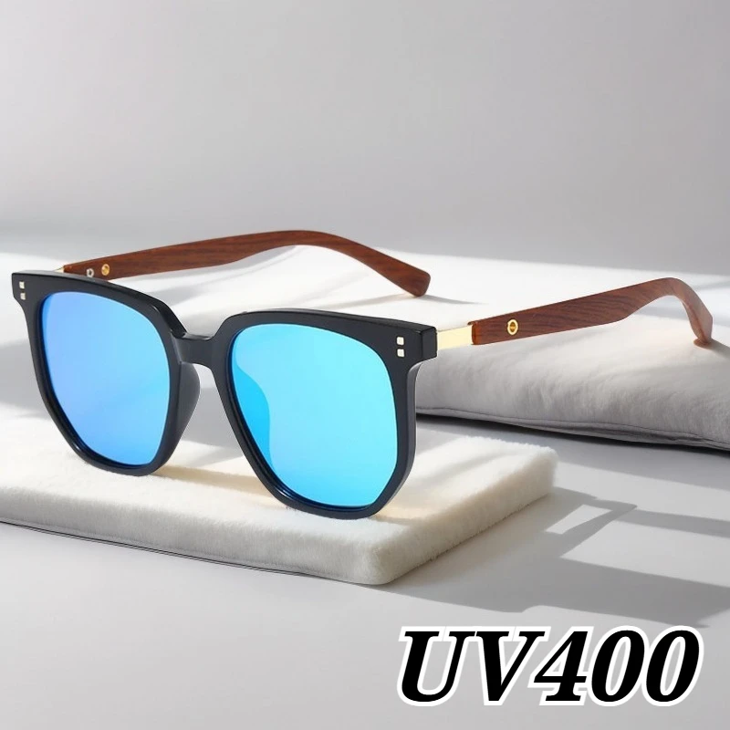 

2026 New Retro Polygonal Wood-Grain Frame Sunglasses Trendy Street Style Shades Unisex Outdoor UV-Protective Eyewear UV400