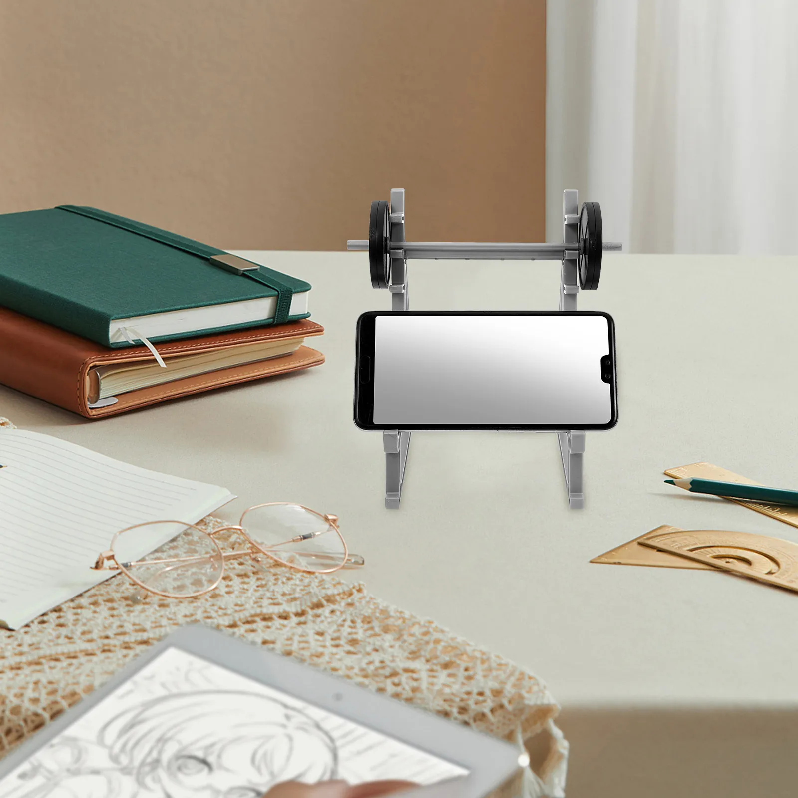 

1Set Barbell Pen Holder Functional Desk Accessory for Writing Tools Organized Storage Rack Suitable for Office Classroom Study