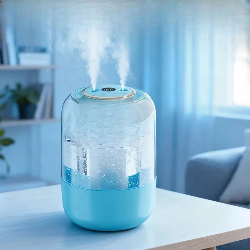 2026 New Upgrade  Air Humidifier USB Double Spray Port Mist Spray Heavy Fog Aroma Diffuser Essential Oils Color Light