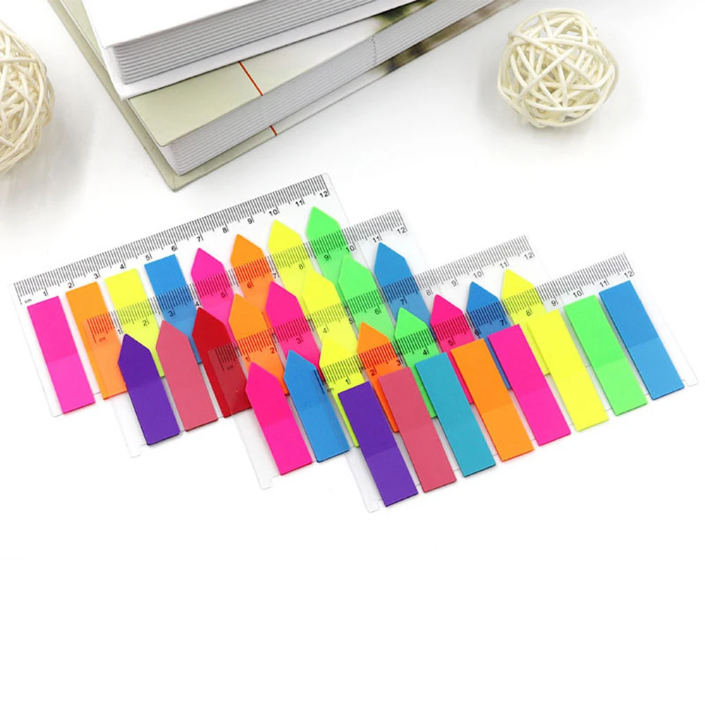 Color Fluorescent PET Index Stickers, Students Book Marking Labels, Folders Classification Tabs, Self-adhesive Sticky Notes