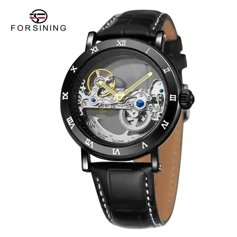 Minimalist Transparent Automatic Movement Waterproof Stainless Steel Band Fashion Mechanical Mens Watches Top Brand Luxury