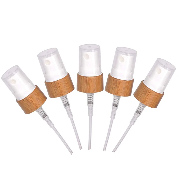 

100pcs/lot Wholesale Eco Friendly 18/410 20/410 24/410 28/410 cosmetic bamboo spray Atomizer fine mist sprayer pump lids