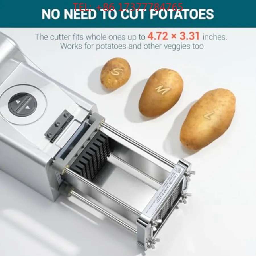 French Fry Cutter Stainless Steel with 1/2 3/8 Inch Blades for Potatoes Carrots Cucumbers s