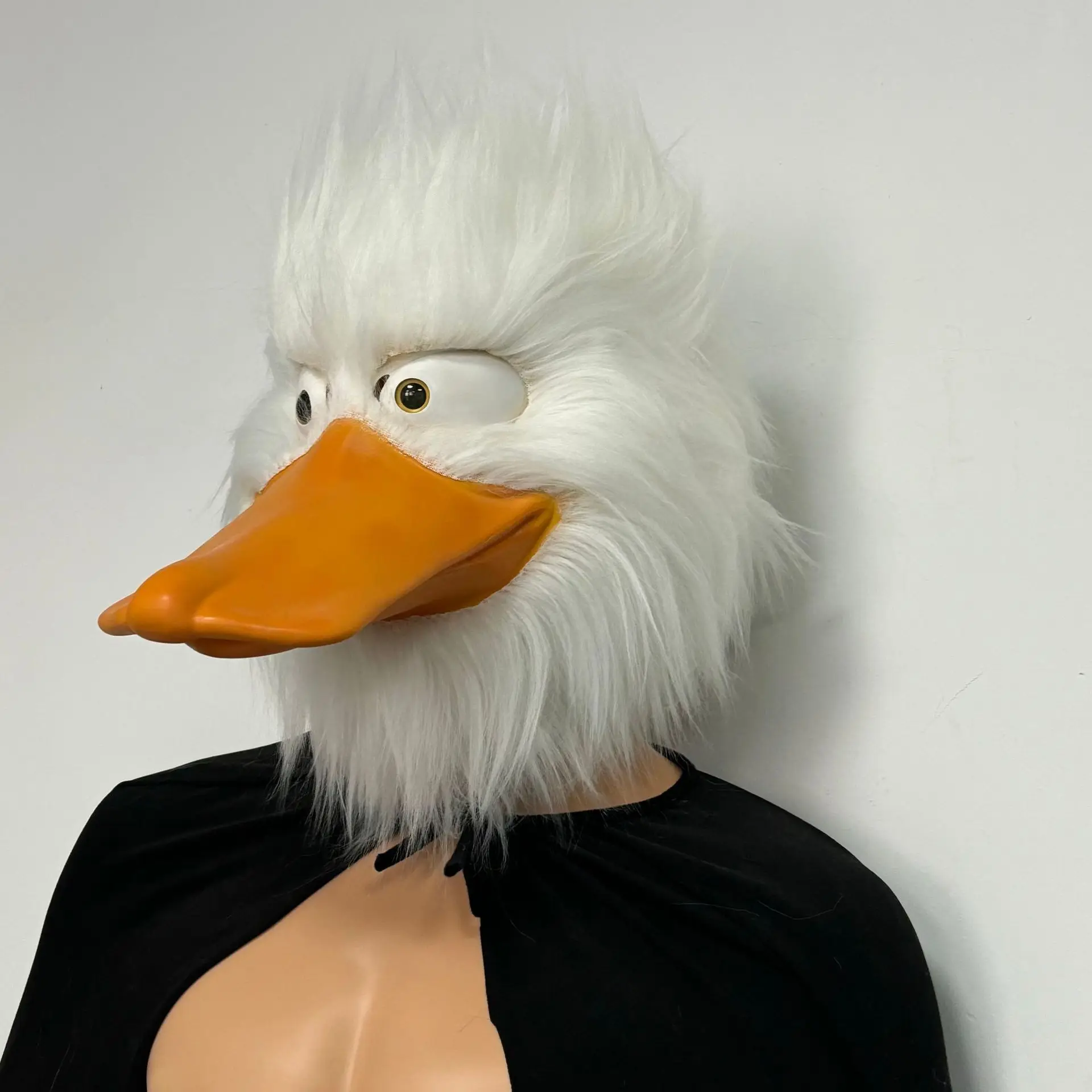 Plüsch-Enten-Vollkopfmaske Latex-Entenschnabel Tiermaske Erwachsenen-Halloween-Cosplay Maskerade Karneval Kostüm-Party-Requisite – Detail 6