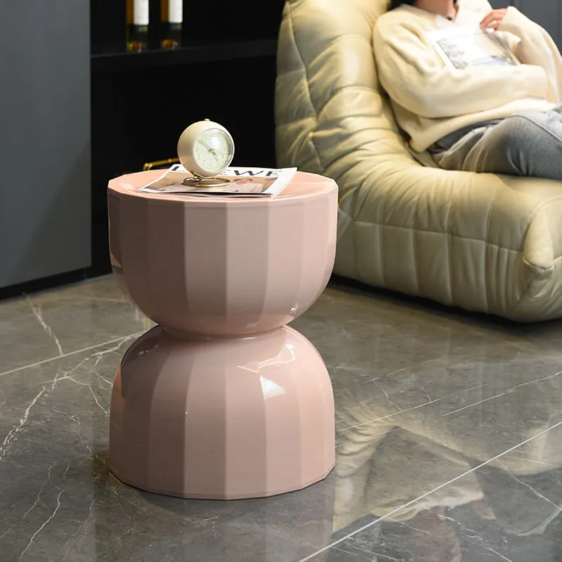 

Second-hand Sofa Side Table, Creative Hourglass Design, Corner Table, Small Apartment, Living Room, Round Bedside Storage Table