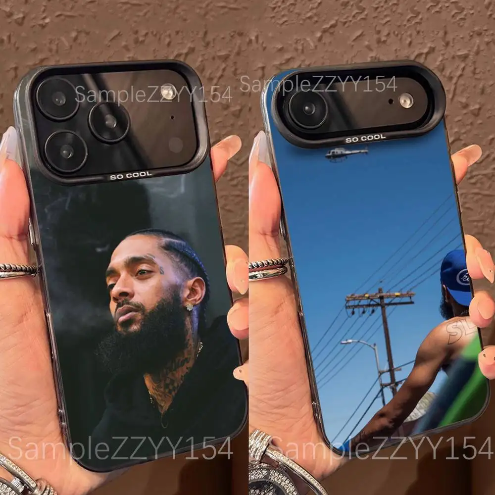 

N-NipseyS Rapper H-HussleS Phone Case For IPhone 15,16,17,13,14,11,12,Pro,Max,Plus,E,Air,Mini Gray Matte Shockproof Back Cover