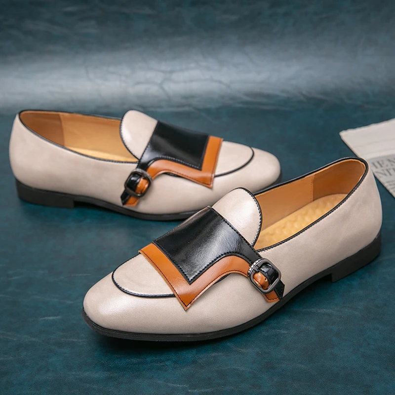 

Men Casual Fashion Loafer Beige Business and Office Formal Shoes Lightweight Outdoor Comfortable Shoes Size 38-48 Men Shoes