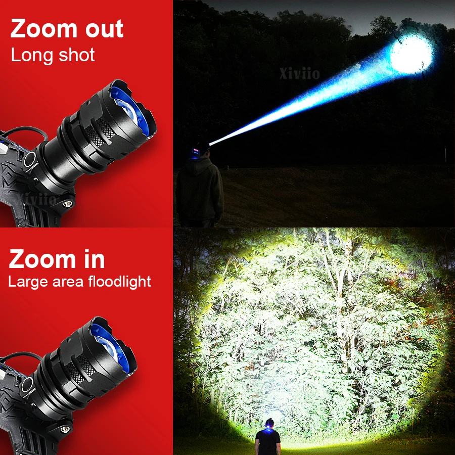 50000000LM Super Bright LED Headlight Type-C Rechargeable Headlamp 2000M Lighting Head Flashlight For Fishing Head Lamp Lantern