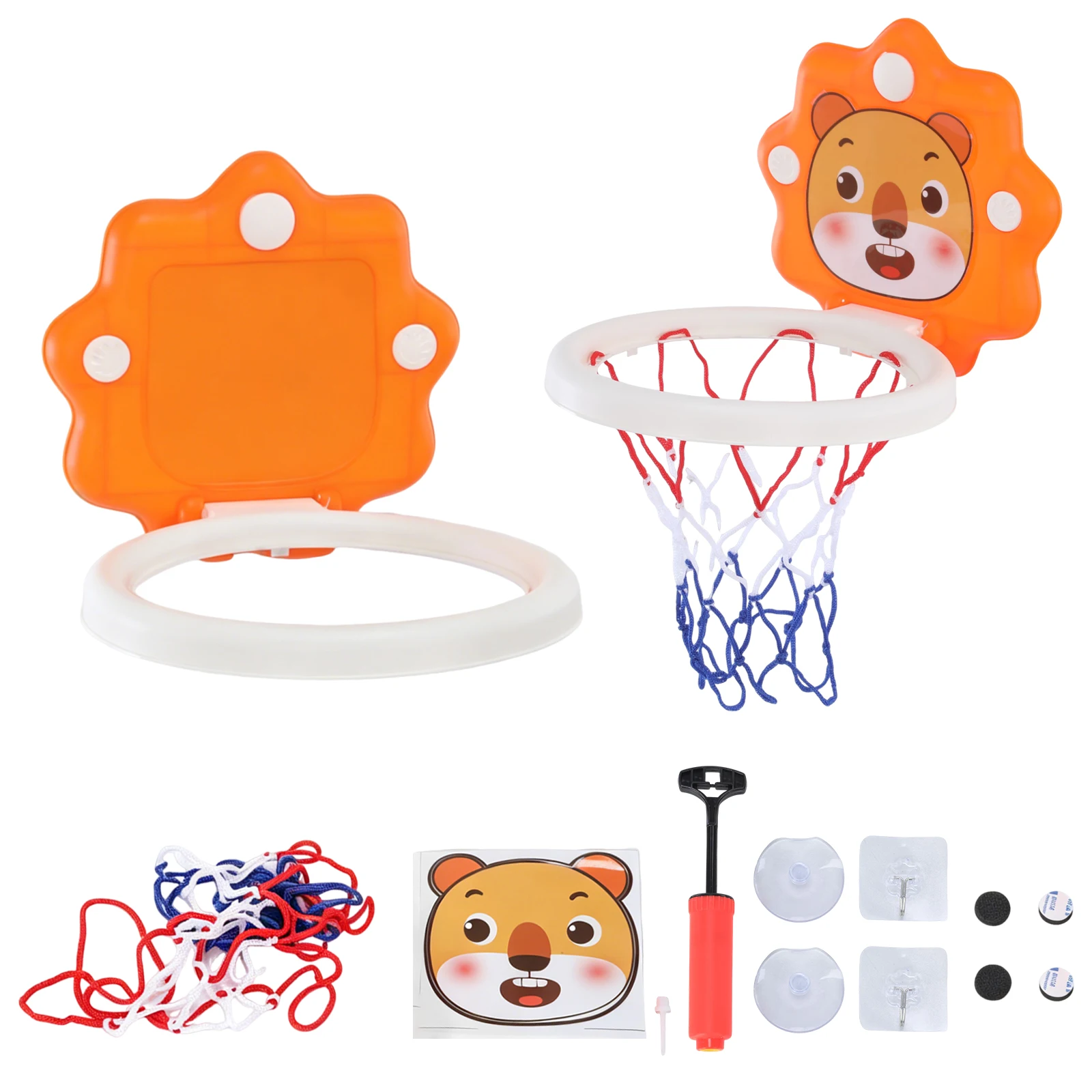 Set de Baloncesto Divertido para Montar en la Pared, Soporte de Baloncesto sin Perforaciones, Regalo de Cumpleaños para Niños de 3+ Años