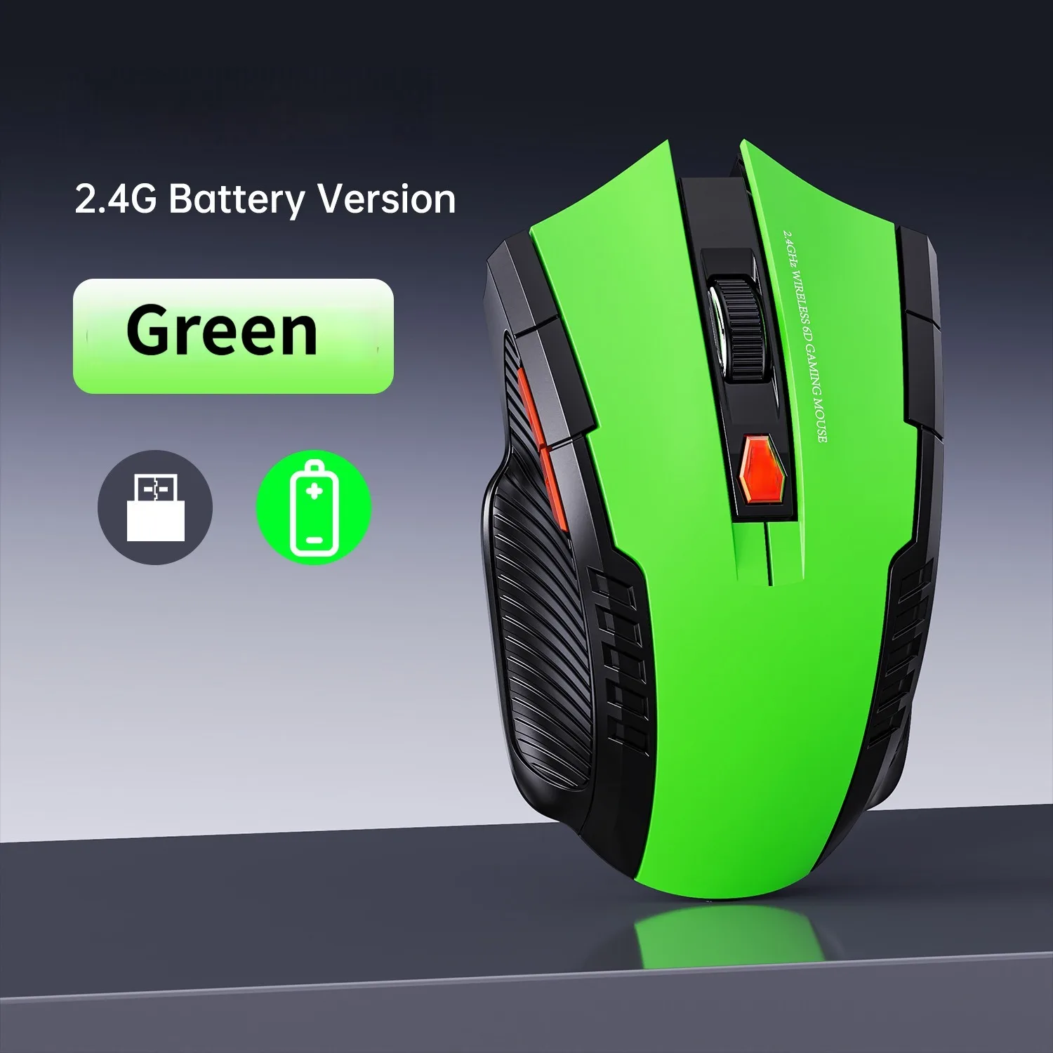 NEXUSCLICK Kabellose Optoelektronische Maus, 1600DPI 6 Geräuschlose Klicks Neue Gaming- und Bastelgeschenk-Maus auf Lager USB-Empfänger für Büro und Gamer