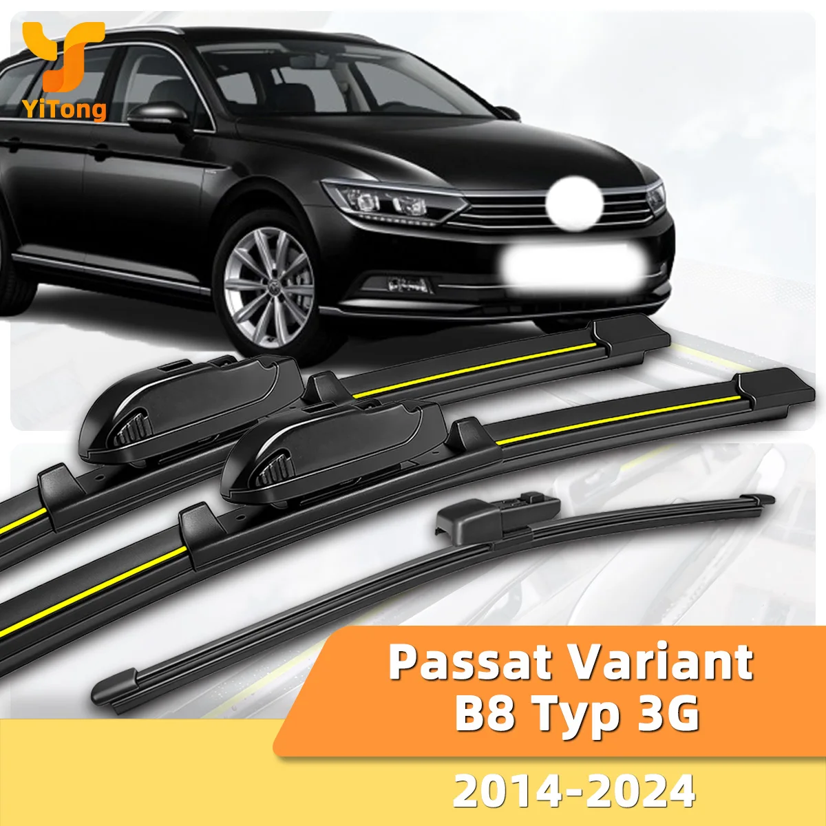

Wiper Suitable For Volkswagen VW Passat Variant B8 Typ 3G (2014-2024) Natural Rubber Strip Boneless Silence Car Windshield Wiper