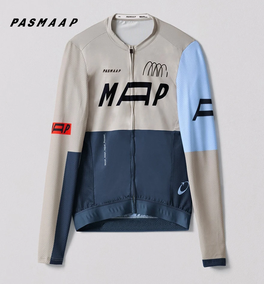 2024 PASMAAP Cycling Jersey Long Sleeve Pro Team Jersey MTB Road Bike Clothing Maillot Ciclismo Hombre Breathable Bicycle Shirt