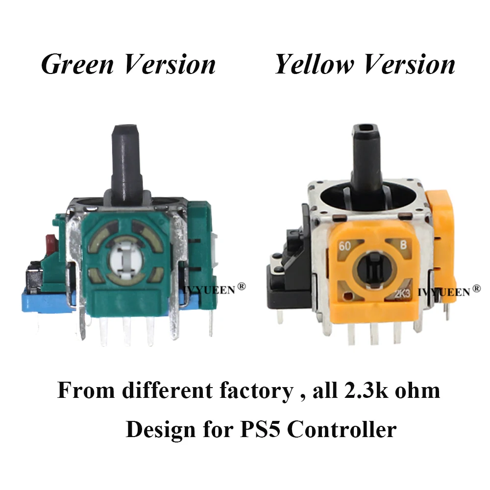 IVYUEEN 2ชุดสำหรับ PlayStation 5 PS5 Controller 3D Analog Stick Sensor โมดูล Potentiometer พร้อม ThumbSticks Caps สำหรับ DualSense