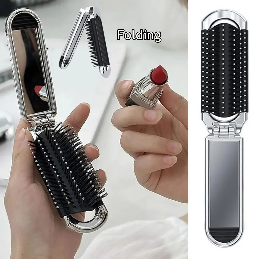 Hot Mini Hair Brush Folding Massage Comb Head Massage Anti-Static Hair Combs With Mirror Portable Air Cushion Scalp Massage Comb