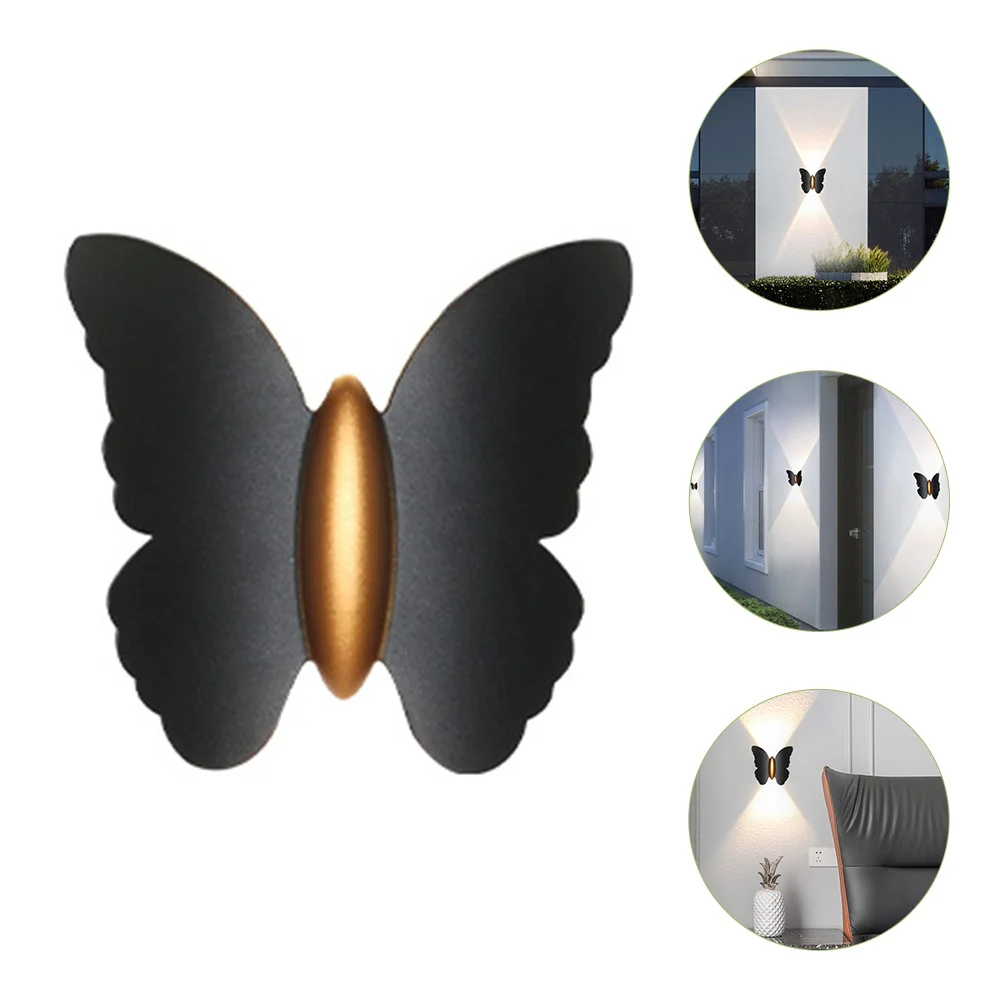 

Neon Lights Waterproof Wall Sconce Butterfly Lens Bedside Decorative Mounted Lamp