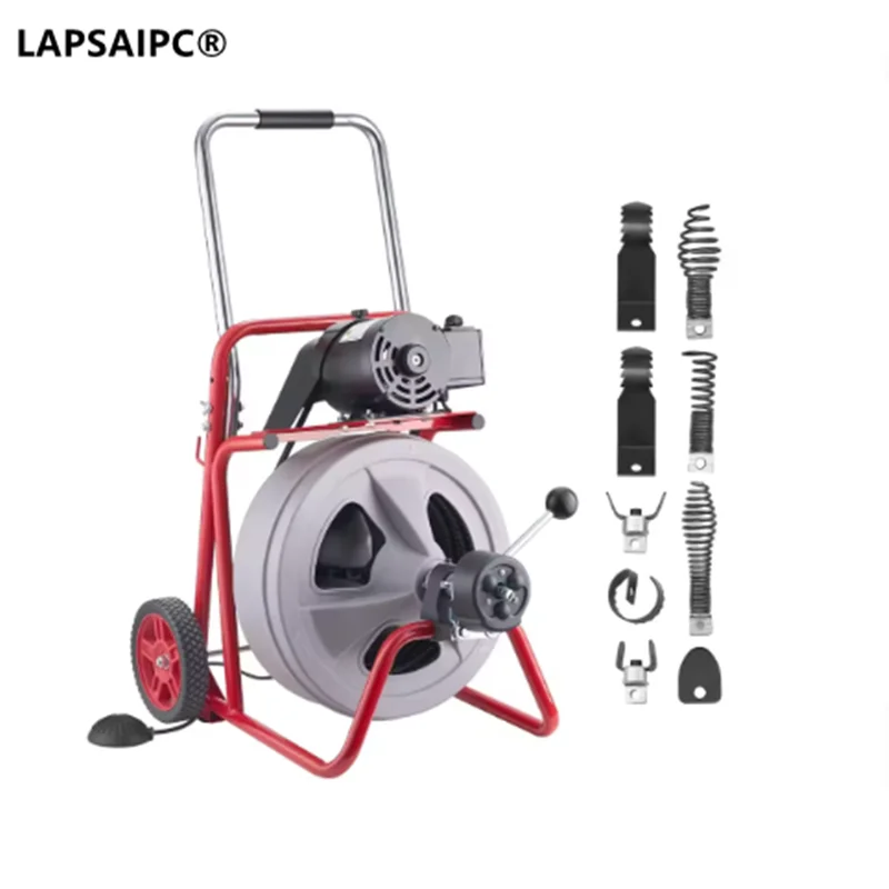 LAPSAIPC for Auto Feed Sewer Snake Auger 75FT x 1/2 Inch Drain Cleaner Machine