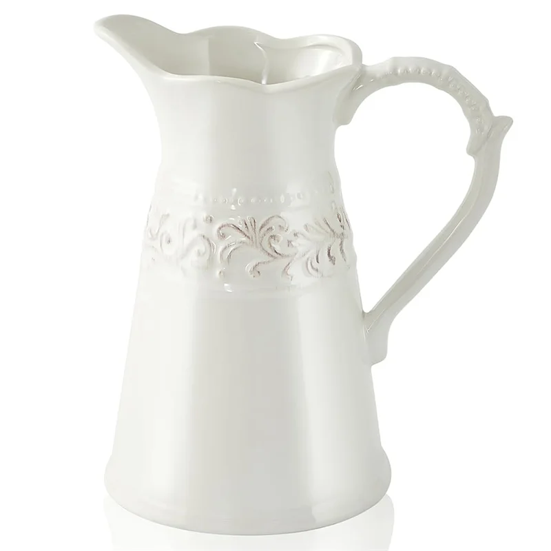

AT02-Pitcher Vase Farmhouse Vase Pitcher Vases For Flowers Flower Vase Pitcher White Pitcher Vases For Flowers