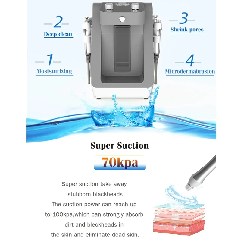 Multifunction 4 in 1 Strong Suction Hydroexfoliator Microdermabrasion Machine Ultrasonic Dermabrasion Micro Dermabrasion