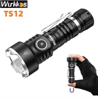 Wurkkos TS12 Rechargeable EDC Flashlight 1050Lumen Throw 432M SFT25R LED IP68 Waterproof Magnetic Tail Torch with 14500 Battery