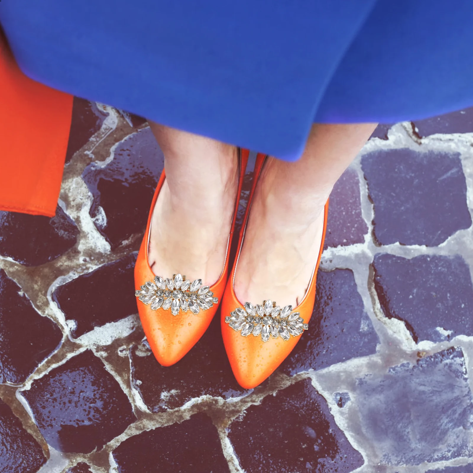 

2pcs Rhinestone Shoe Buckle Decorative Clips Removable Wedding Crystal Toe Accessories Shoe Clips For Women Bridal