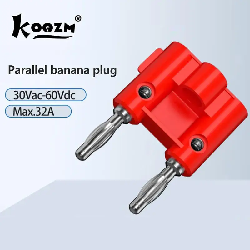 1Pcs Double Row 4mm Banana Plug Audio Speaker Connector Twin Banana Plug Amplifier Terminal Couple Banana Socket Adapter