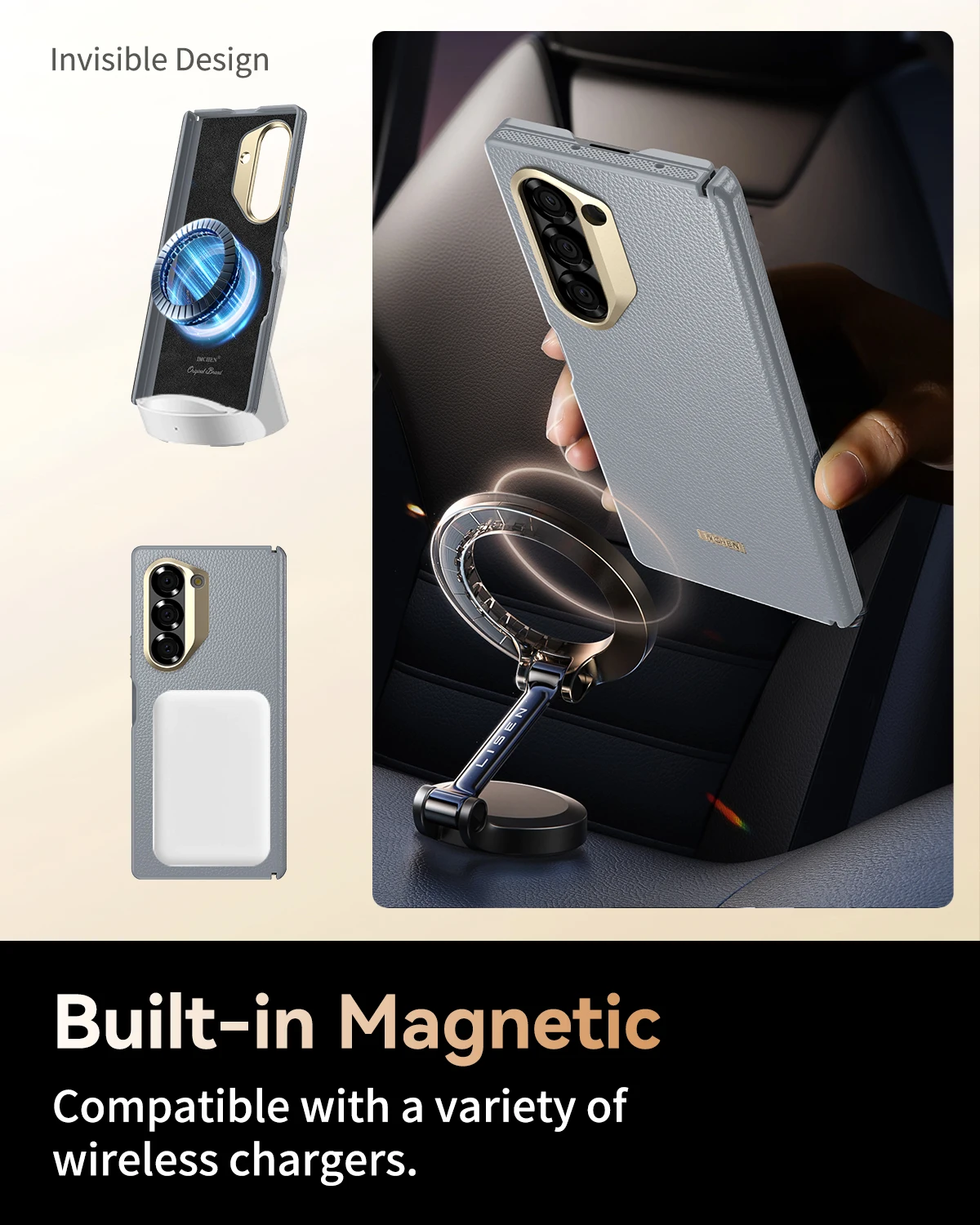 

2026 For Samsung Galaxy Z Fold 6 5 Magnetic Wireless Charging Drop Protection Anti Scratch Hard Cover Case Phone Case