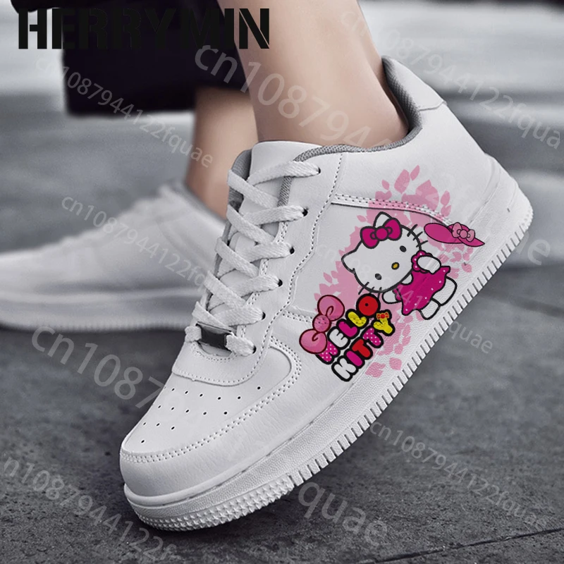 Hello kitty women casual Shoes Male Platform Sneakers Fashion kateboarding Shoes 3D graffiti Student Casual shoes present