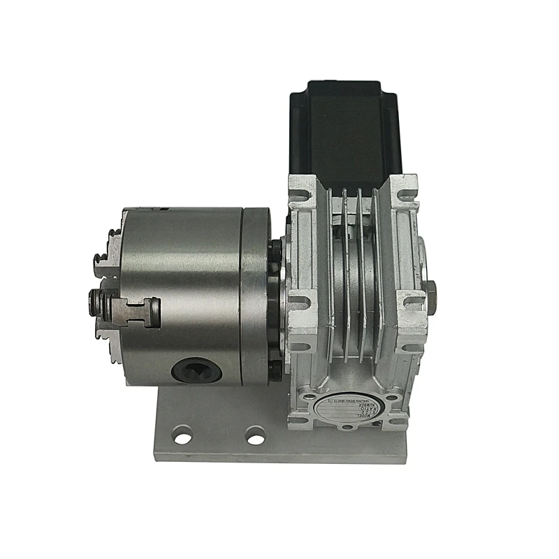 CNC A Axis Rotary Axis Tailstock 4th Axis with 80 100 130mm 4-Jaw Chuck for Wood/metal Router Milling Machine