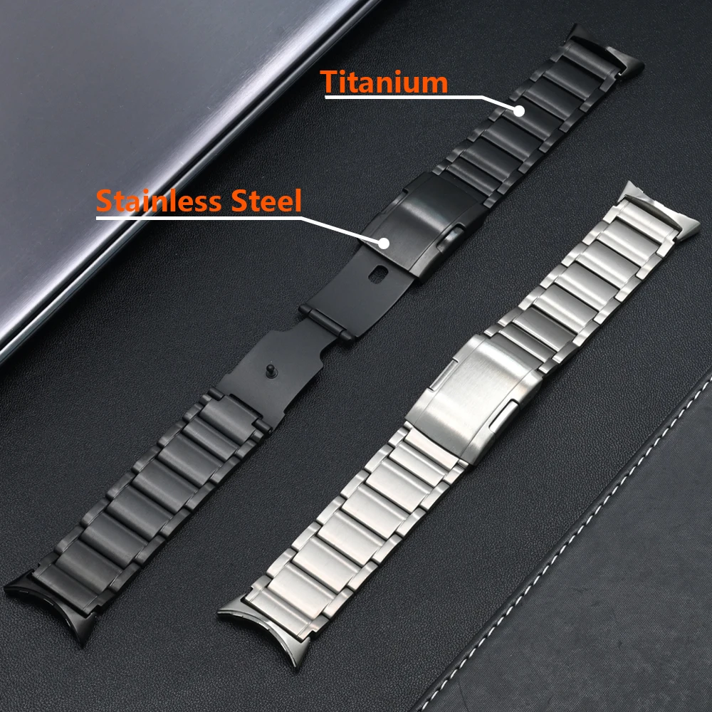 Men's Titanium Strap for Google Pixel Watch 3 45mm Correa Metal Replacement Watch Band for Pixel Watch 1/2/3 41mm Bracelet Belt