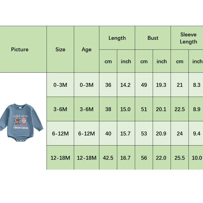 0 to 18 Months Baby Girls Boys Sweatshirts Bodysuit Spring Autumn Clothes Letter Rugby Long Sleeve Jumpsuits