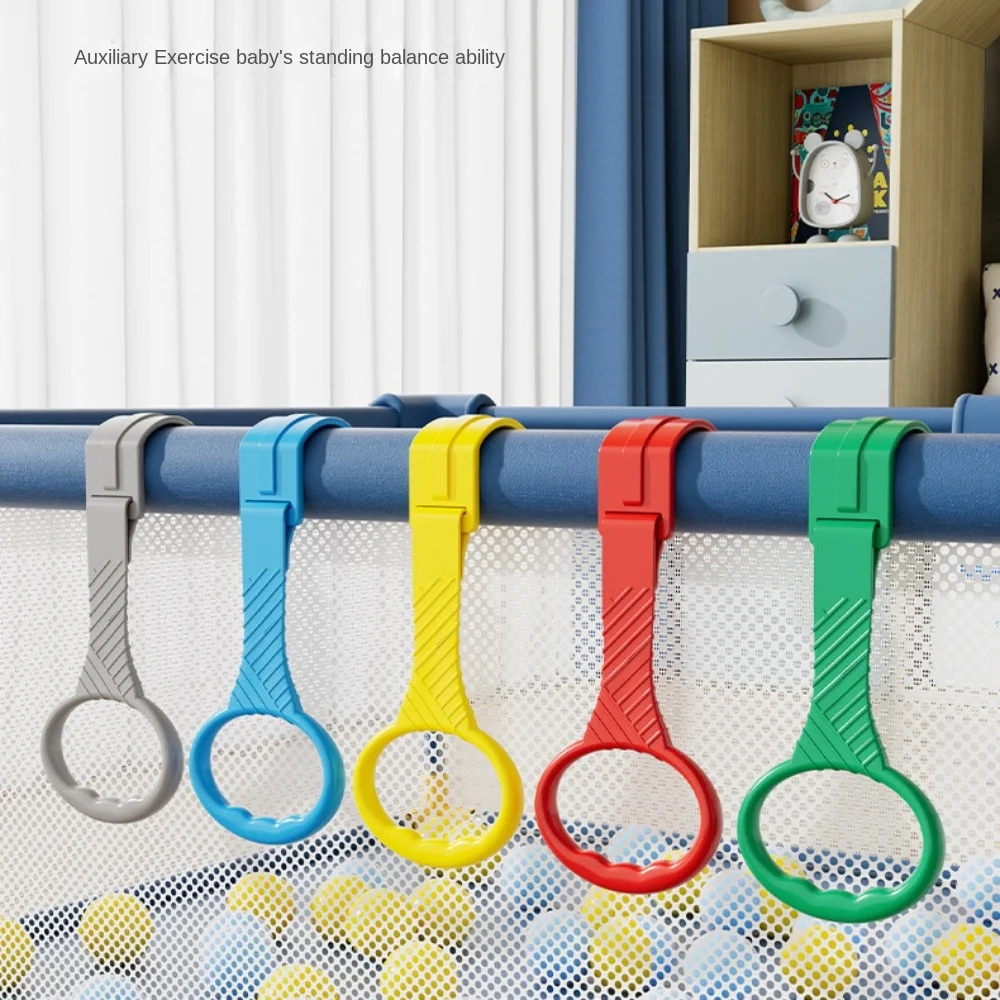 Learning Standing Pull Up Rings for Babys Nursery Rings Colorful Baby Crib Pull Up Rings Training Tool Plastic