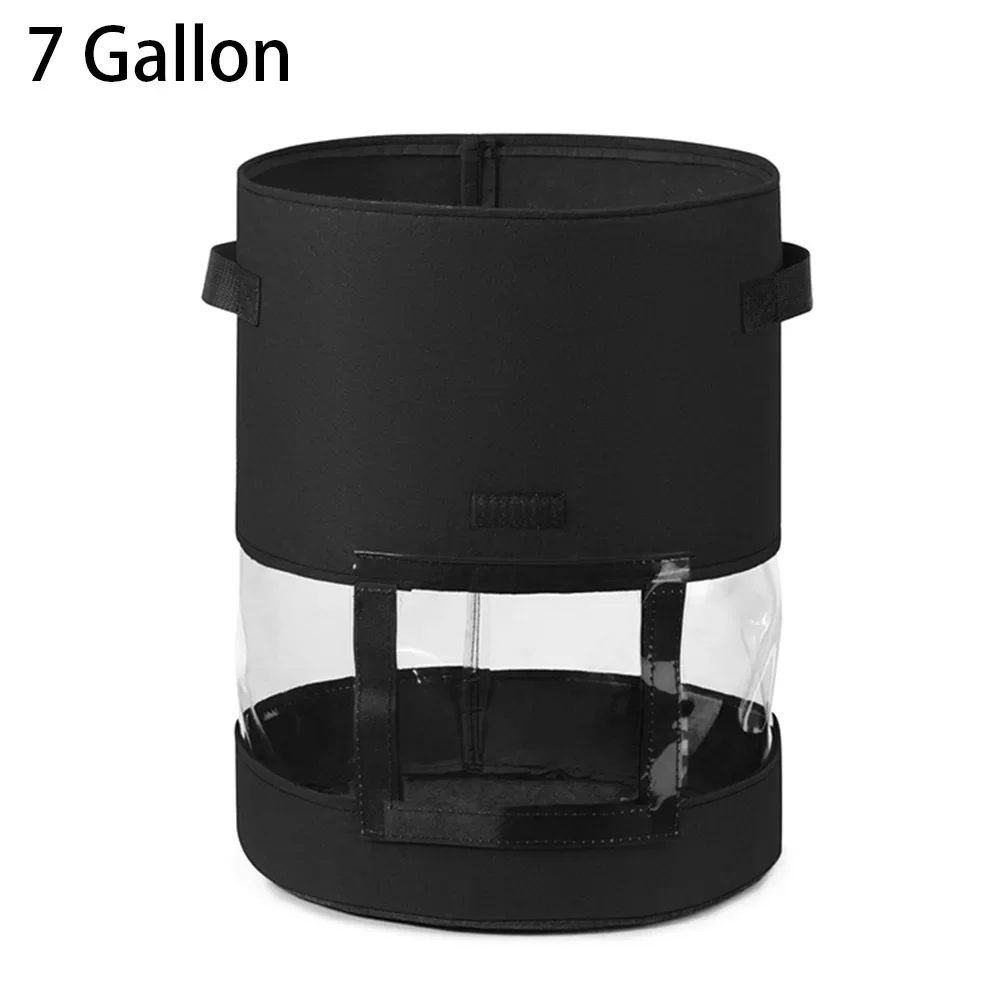 Growing Planting Bag Growth Pot Non woven Pot Potato Reusable Round Vegetable 7/10 Gallon Breathable Container