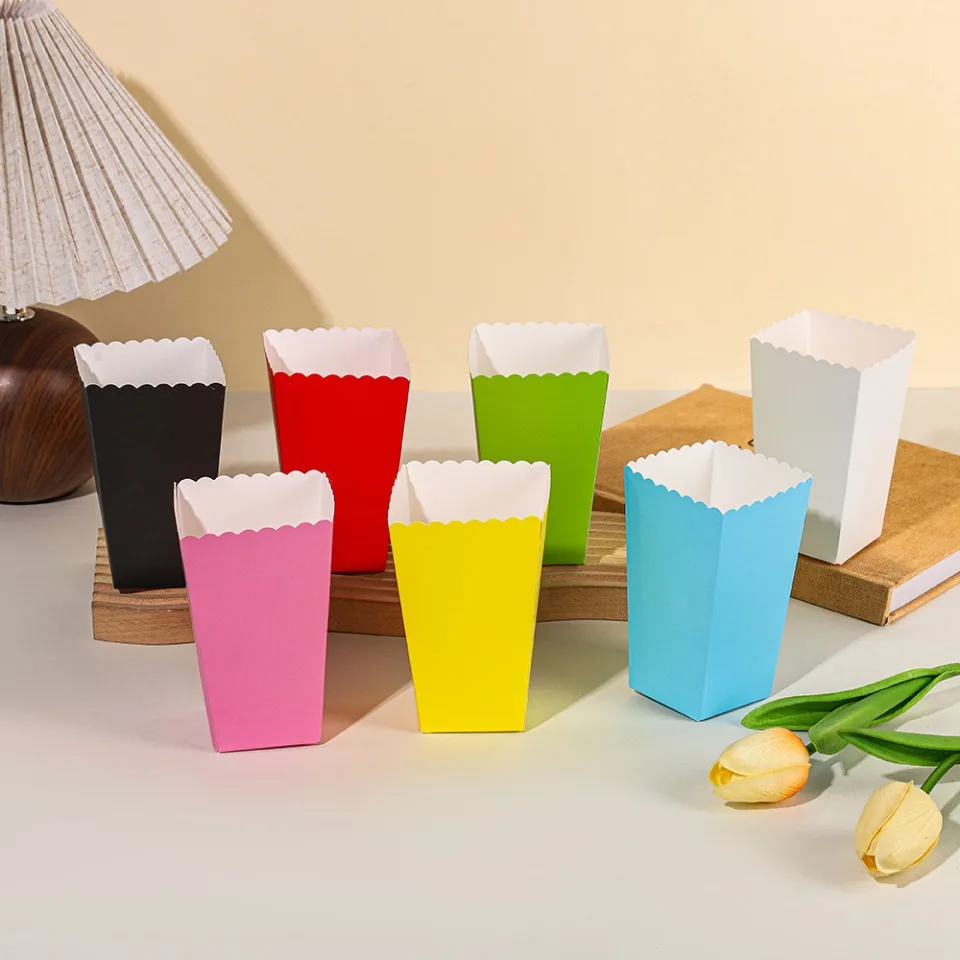20/50/100 teile/los Popcorn Boxen Einfarbig Thema Party Dekoration für Kinder Alles Gute Zum Geburtstag Weihnachten Hochzeit Party liefert – Detail 1