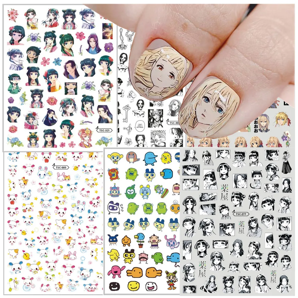 

violet Flower Angel Xmas design manga Blue tamagotch seal ヴァイオレットエヴァーガーデン 3d Nail Art Stickers Deco Decal Slider
