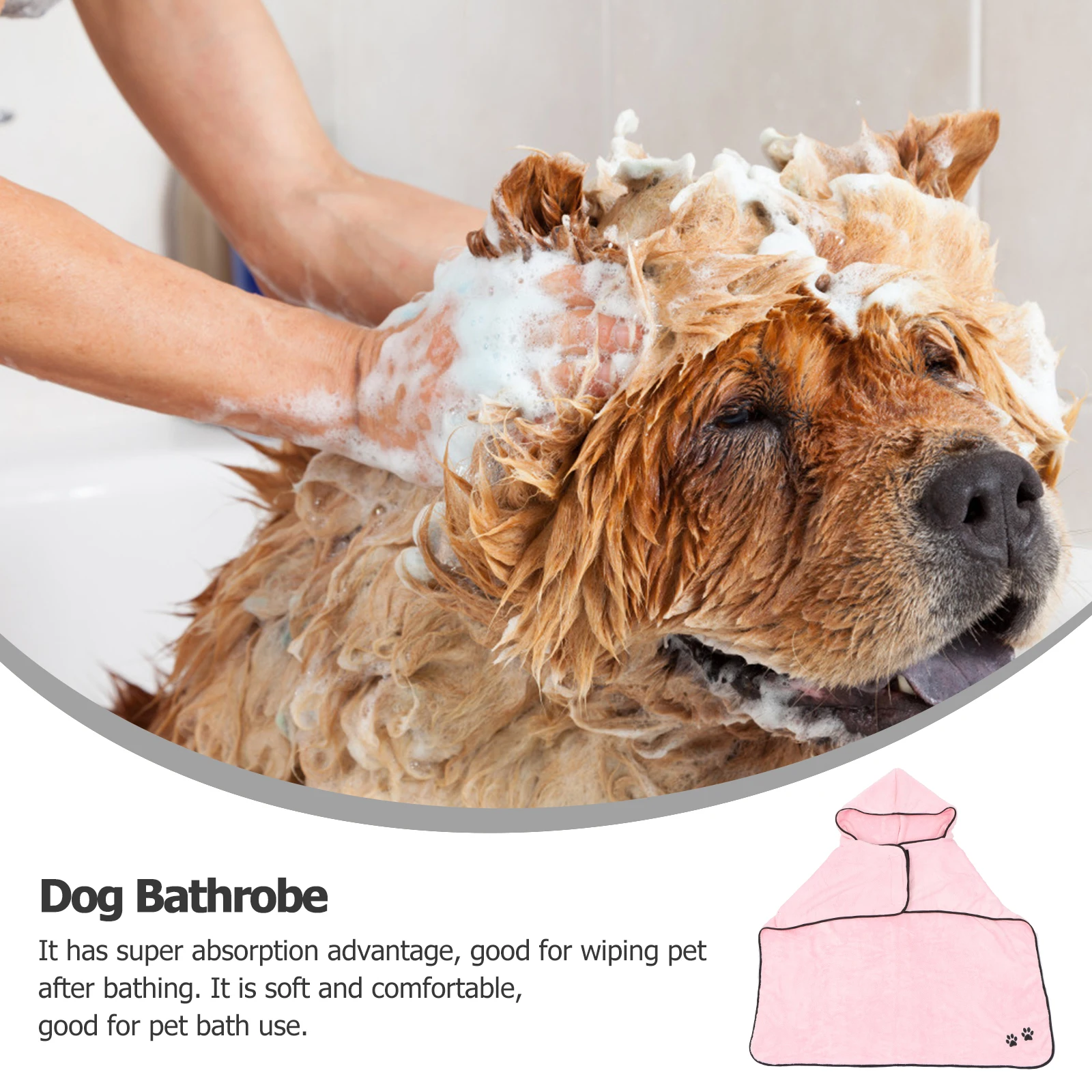 

Pet Bathrobe Super Absorbent Dog Bath Towel Fleece Wearable Puppy Bathing Coat Pet Cleaning Soft Cozy Warm Winter