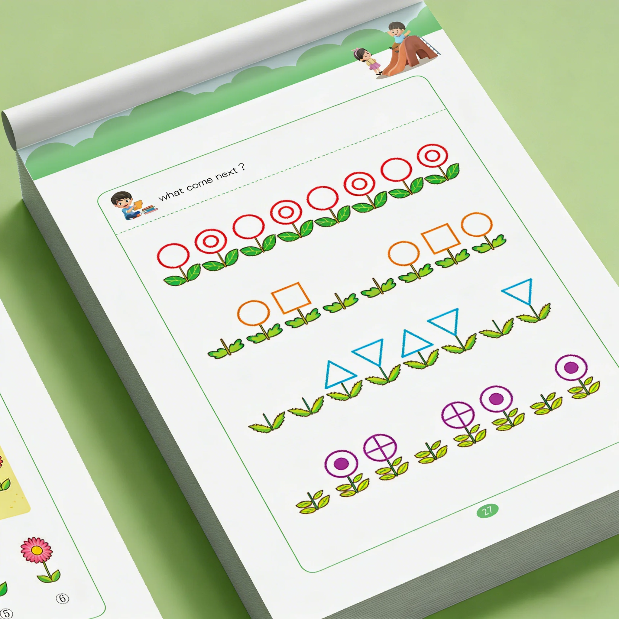 Pattern Finding Workbook for Kids | 32 Pages Sequence & Pattern Recognition Activity Book | Preschool Math Learning Notebook