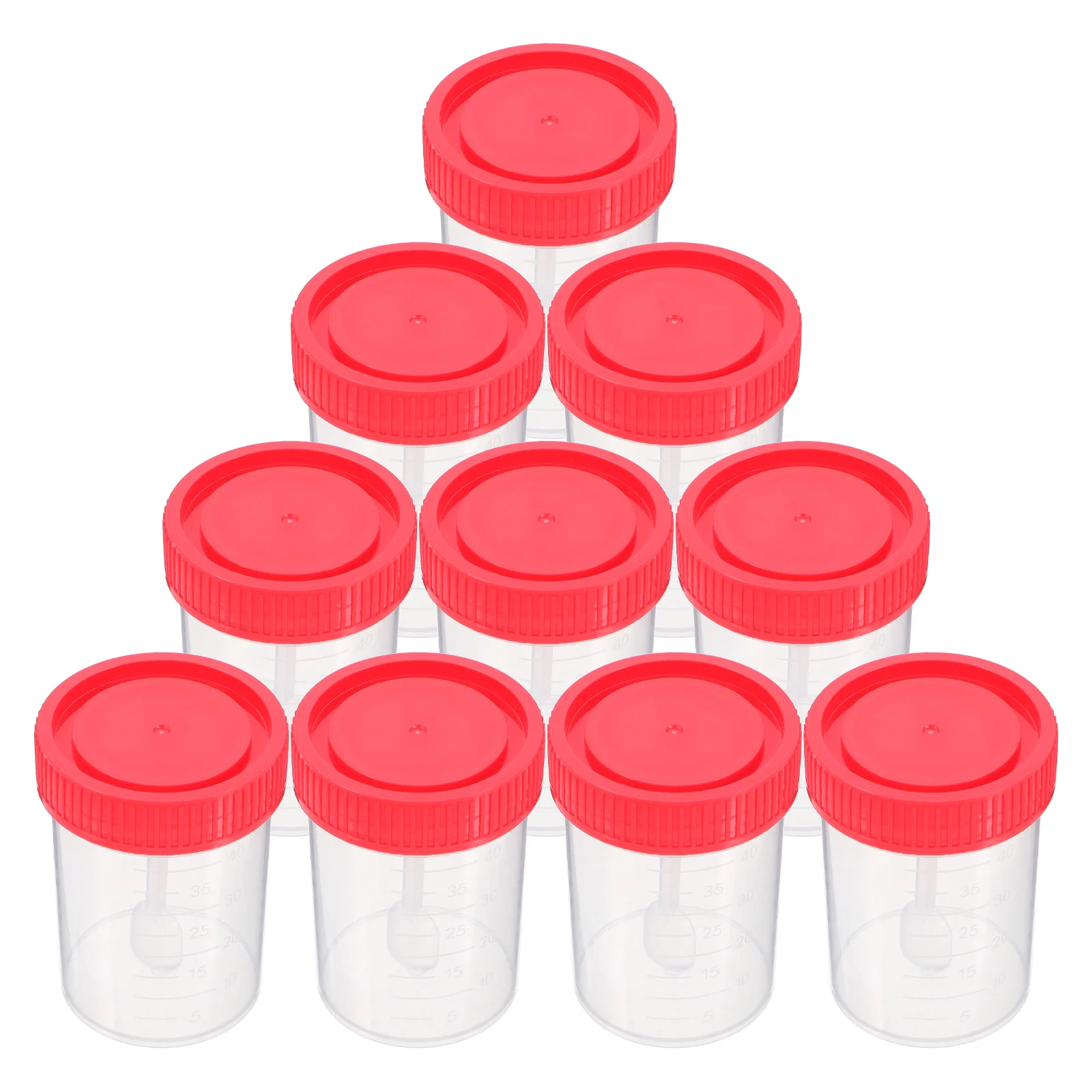 50 Pcs/1 Poop Cup Stool Container Specimen Sampling Sample Cups Trash Can with Lid Round