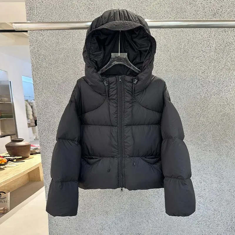 White Du Down Ort Puffer Jaet Damen Thiened Fluffy Bread Sle Winter Faionable Coat Korean Sle Straight Cut